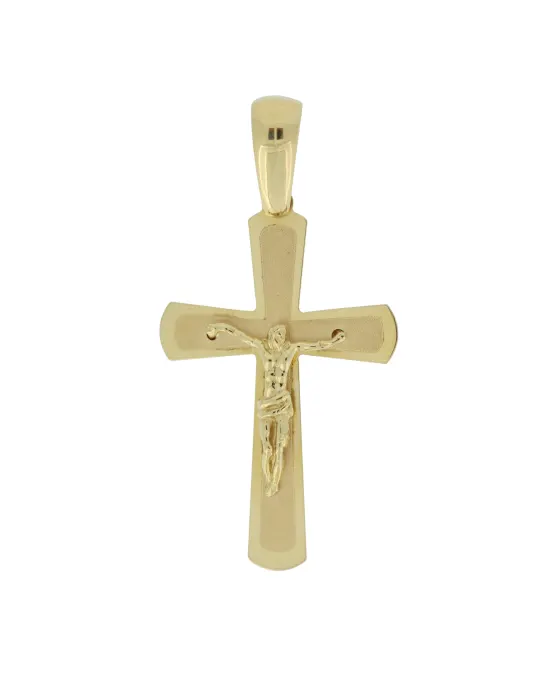 18CT Y/G CRUCIFIX 502